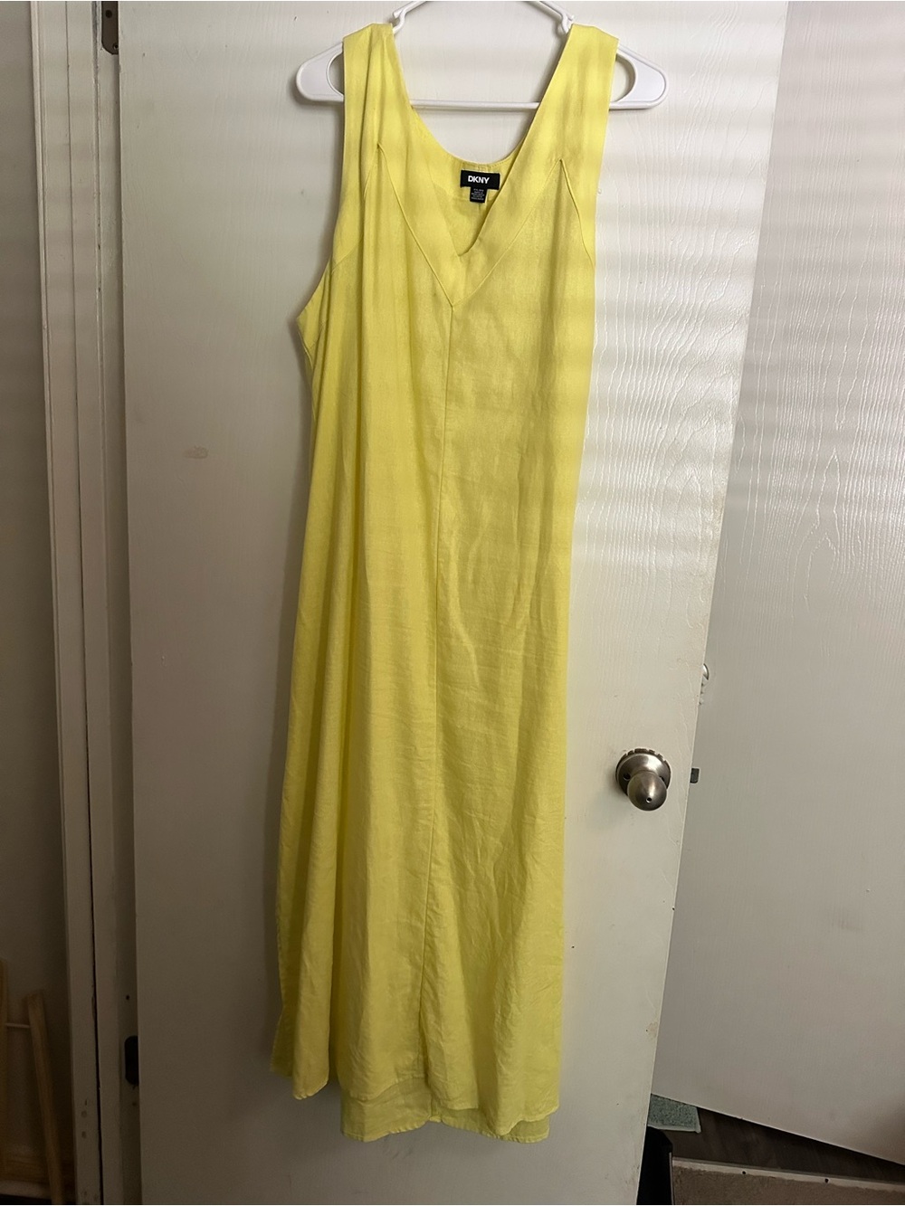 DKNY Sunny Yellow Sleeveless V-Neck Maxi Dress